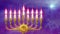 cute goldish hanukkah menora flaming - creative object 3D rendering