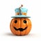 Cute Good Friday Jack-o-lantern With Doctor Hat - 3d Render