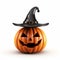 Cute Good Friday Jackolantern 3d Render With Witch Hat