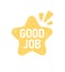 Cute Good job star shape rubber stamp chop label texture illustration.