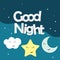 Cute Good Night kids Background Vector Illustration