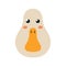 Cute goose face in cartoon style. Farm character head for baby and kids design