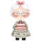 Cute Grandma Cake Watercolor Clipart Illustration AI Generative