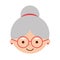 Cute grandmother head avatar character