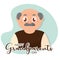 Cute grandpa character Happy grandparents day Vector