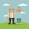 Cute grandparents cartoon