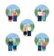 Cute grandparents couple collection cartoon