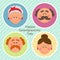 Cute Grandparents Day card with funny characters of Grandfather and Grandmother