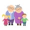 Cute grandparents with grandchildren