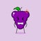 cute grape character with angry expression and grinning