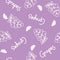 Cute Grapes berry seamless pattern with word label