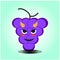 Cute grapes cartoon mascot character vector design