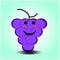 Cute grapes cartoon mascot character vector design