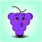 Cute grapes cartoon mascot character vector design