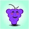 Cute grapes cartoon mascot character vector design