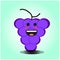 Cute grapes cartoon mascot character vector design