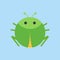 Cute grasshopper round vector icon