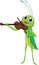 Cute Grasshopper with a Violin