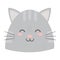 Cute gray cat head close eyes