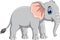 Cute gray elephant cartoon standing while smiling