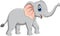 Cute gray elephant cartoon standing while smiling