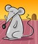 Cute gray mouse cartoon illustration