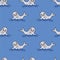 Cute Gray Seal Vector Pattern Seamless