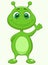 Cute green alien cartoon