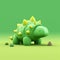 Cute Green Ankylosaurus Dinosaur Toy For Little Children