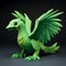 Cute Green Archaeopteryx Puzzle Model For Little Children