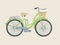 Cute green bike with basket