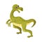 Cute Green Bipedal Dinosaur with Tail as Ancient Reptile Vector Illustration
