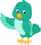 Cute green bird cartoon