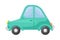 Cute green car on white background. Cartoon transport for kids cards, baby shower, birthday invitation, house interior. Bright