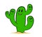 Cute green cartoon cactus friends with happy faces