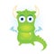 Cute green cartoon dragon