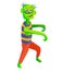 Cute green cartoon zombie character set part of body monsters vector illustration.