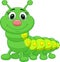 Cute green caterpillar cartoon