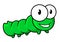 Cute green caterpillar insect cartoon character
