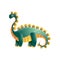 Cute green colorful stegosaurus dinosaur from prehistoric period