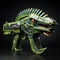 Cute Green Dilophosaurus Nerf Gun: Lizard Gun Digital Art