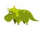 Cute green dinosaur. Cartoon dino. Vector illustration. Triceratops