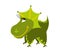 Cute green dinosaur. Cartoon dino. Vector illustration. Triceratops