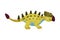 Cute Green Dinosaur with Spotted Coat and Long Tail as Ancient Reptile Vector Illustration