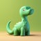 Cute Green Diplodocus Toy - Playful 3d Illustration For Kids