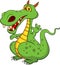 Cute green dragon cartoon