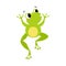 Cute Green Frog with Protruding Eyes Jumping Vector Illustration