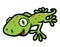 Cute Green Gecko Crawling Illustration in Cartoon Style