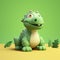 Cute Green Iguanodon Sandbox Model For Little Children To Play With