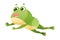 Cute Green Leaping Frog Character Jumping Vector Illustration